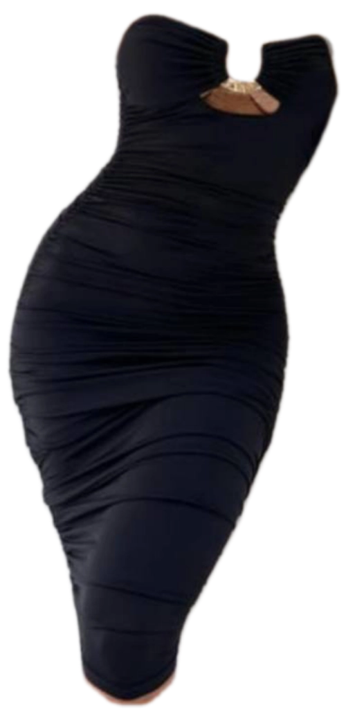 پیراهن دکلته بقل چین(کاپ دار) کد066سونتین - صورتی