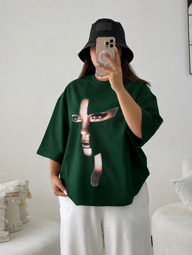 تیشرت طرح رخ زنانه مادام