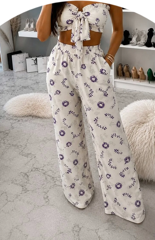 ست نیم تنه شلوار گره ای ولنتینو