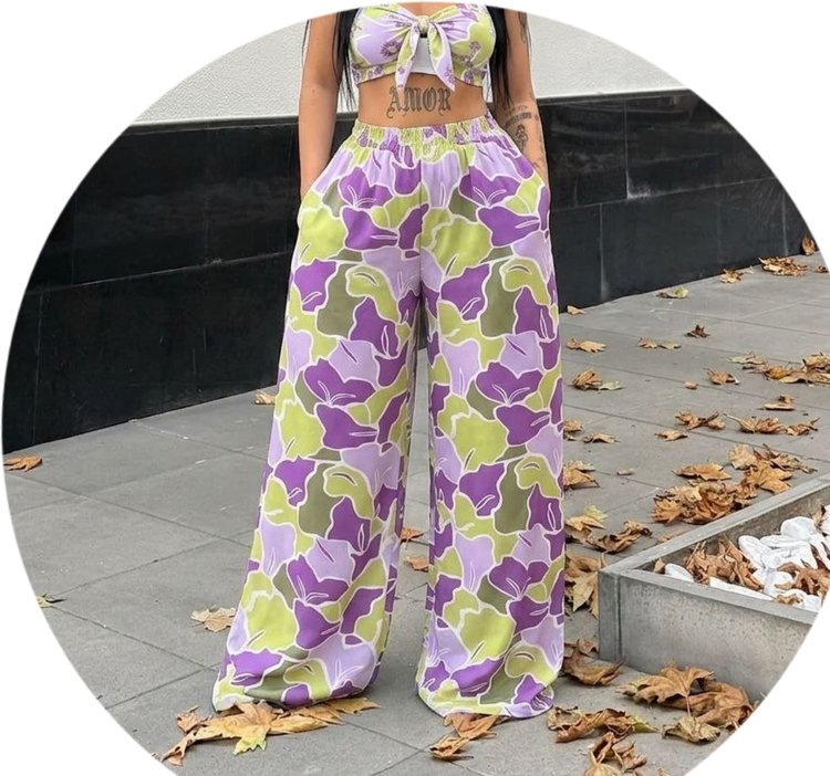 ست نیم تنه شلوار گره ای ولنتینو